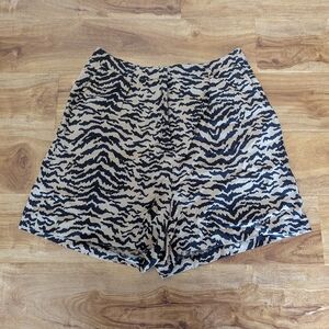GOOD AMERICAN Summer Boss Leopard High Rise Cotton Shorts Animal Print Size 8/29